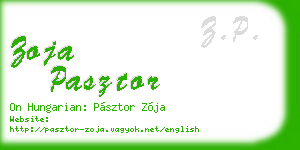 zoja pasztor business card
